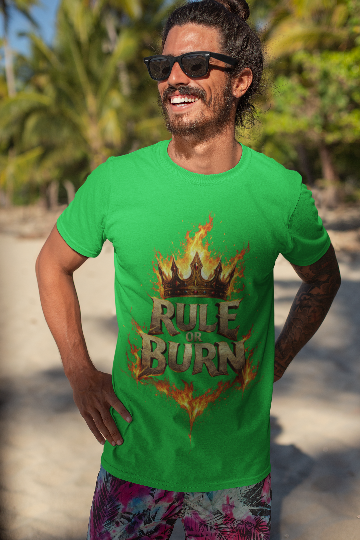 Rule or Burn Flaming Crown T‑Shirt