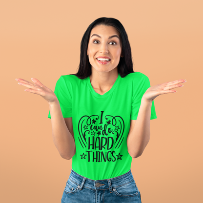 I Can Do Hard Things Motivational Graphic T-Shirt - Kelly Green