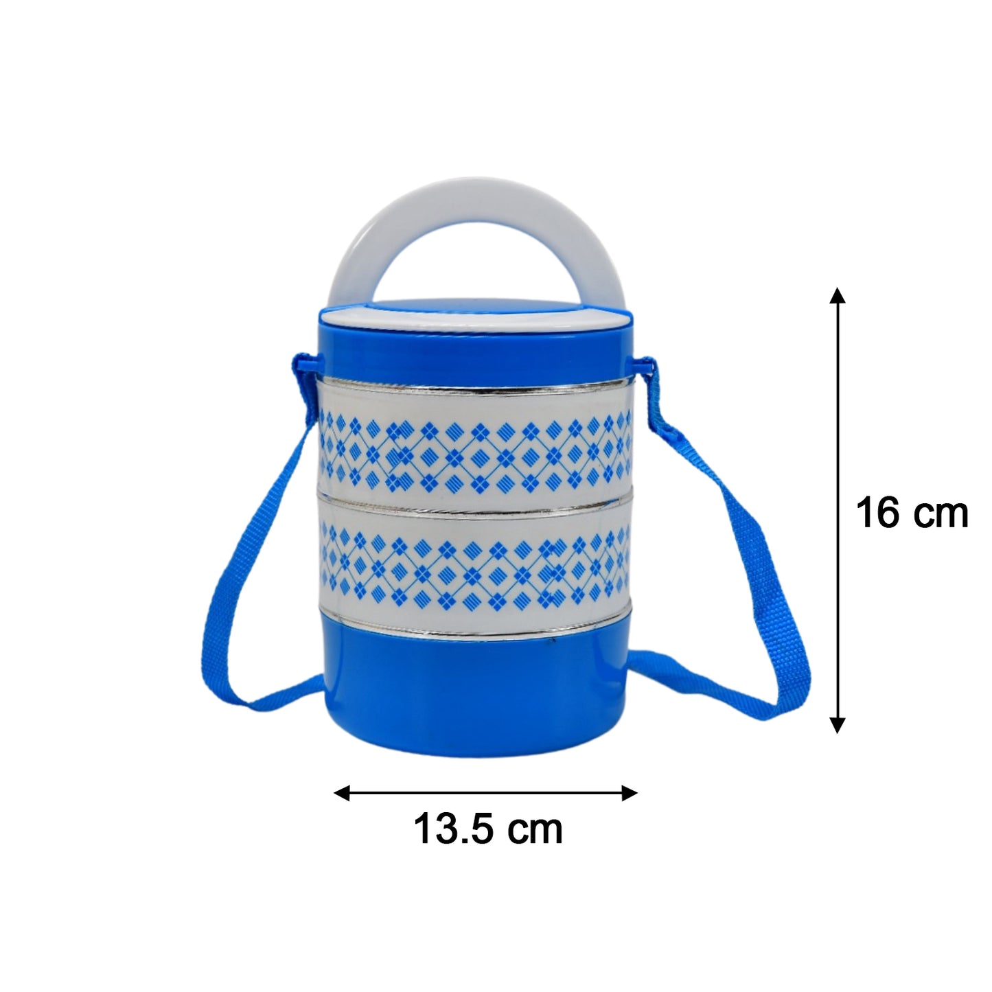 2493 3 Layer Adjustable Insulated Tiffin Set Of 1 Blue 3 Containers Lunch Box - warehousetech13