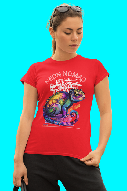 Neon Nomad Psychedelic Chameleon Streetwear T‑Shirt