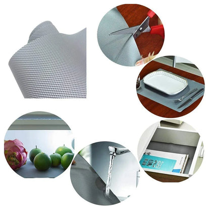Multipurpose Anti-slip Bathroom Kitchen Cabinet Drawer Shelf Mat Liner Sheets Roll Fridge Mat Table Mat Anti-slip Super Strong Placement Mat For Fridge Bathroom Kitchen Drawer Shelf Liner (45cmx3m) - warehousetech13