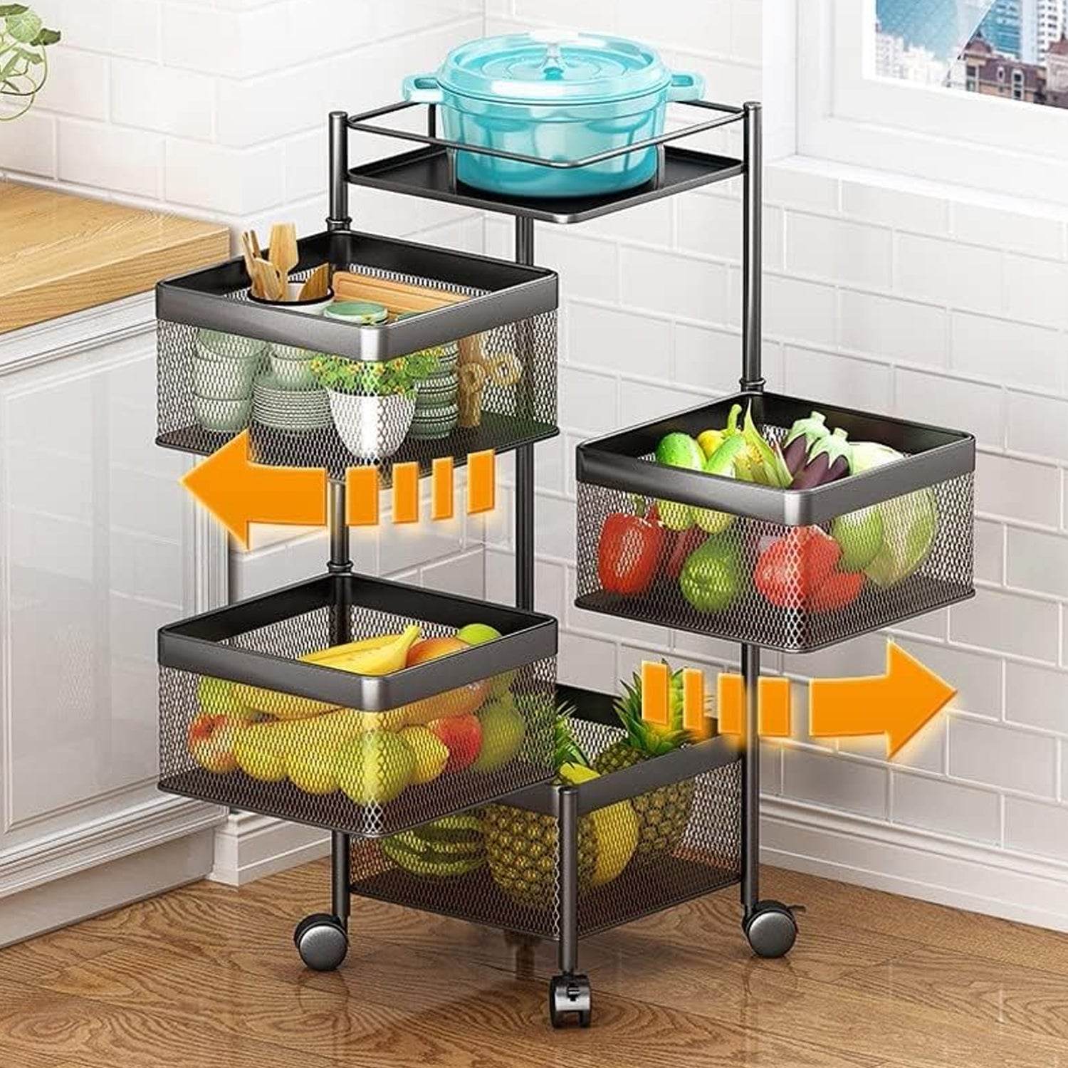 Metal High Qaulity Kitchen Trolley Kitchen Organizer Items And Kitchen Accessories - warehousetech13