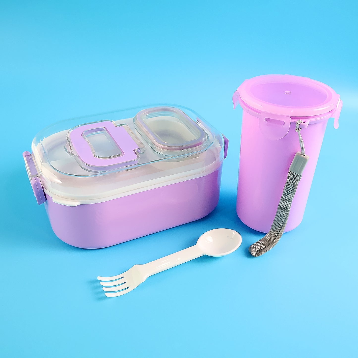 Multi-functional 1 Set Leakproof Lunch Box With Cutlery Tumbler - warehousetech13