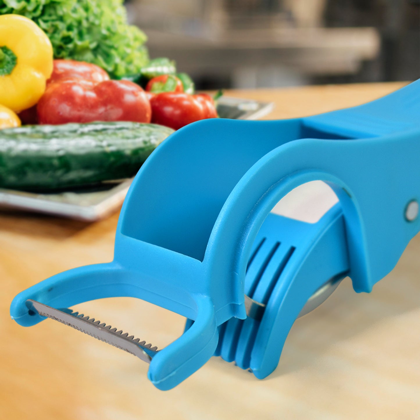 2 In 1 Vegetable Fruit Multi Cutter 5 Blade Vegetable Cutter With Peeler (1 Pc Multicolor) - warehousetech13