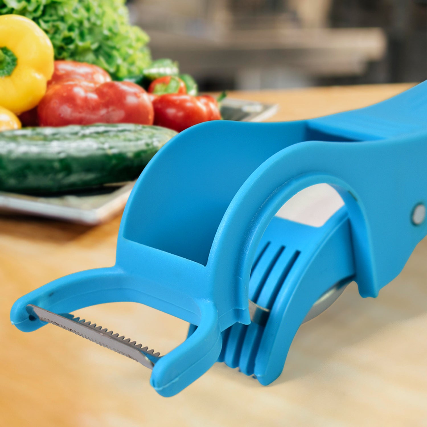 2 In 1 Vegetable Fruit Multi Cutter 5 Blade Vegetable Cutter With Peeler (1 Pc Multicolor) - warehousetech13