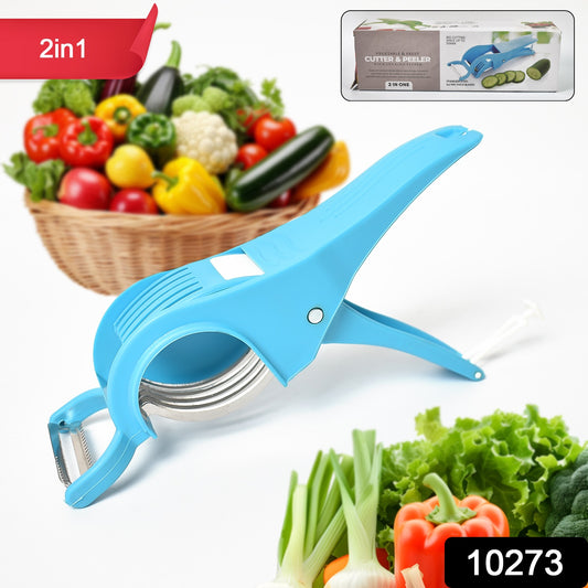 2 In 1 Vegetable Fruit Multi Cutter 5 Blade Vegetable Cutter With Peeler (1 Pc Multicolor) - warehousetech13