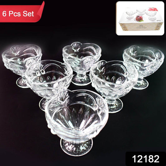Glass Ice-cream Cup Set Home Kitchen Serving Or Dessert Cup (6 Pcs Set) - warehousetech13