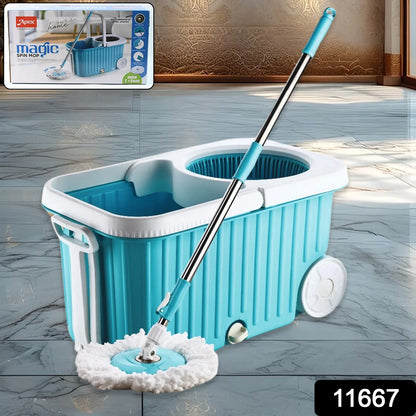 Apex Magic 360 Spin Mop Cleaning System With Stainless Steel Spinner - warehousetech13