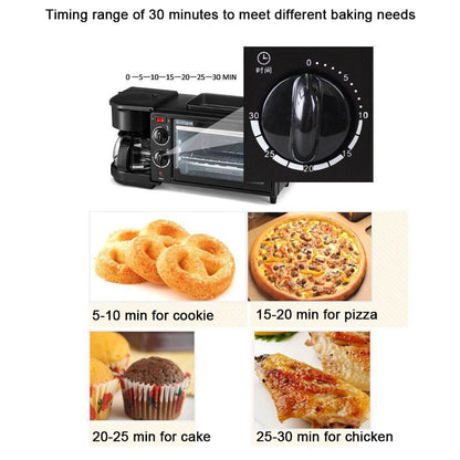 3 In 1 Breakfast Maker Portable Toaster Oven Grill Pan Coffee Maker - warehousetech13