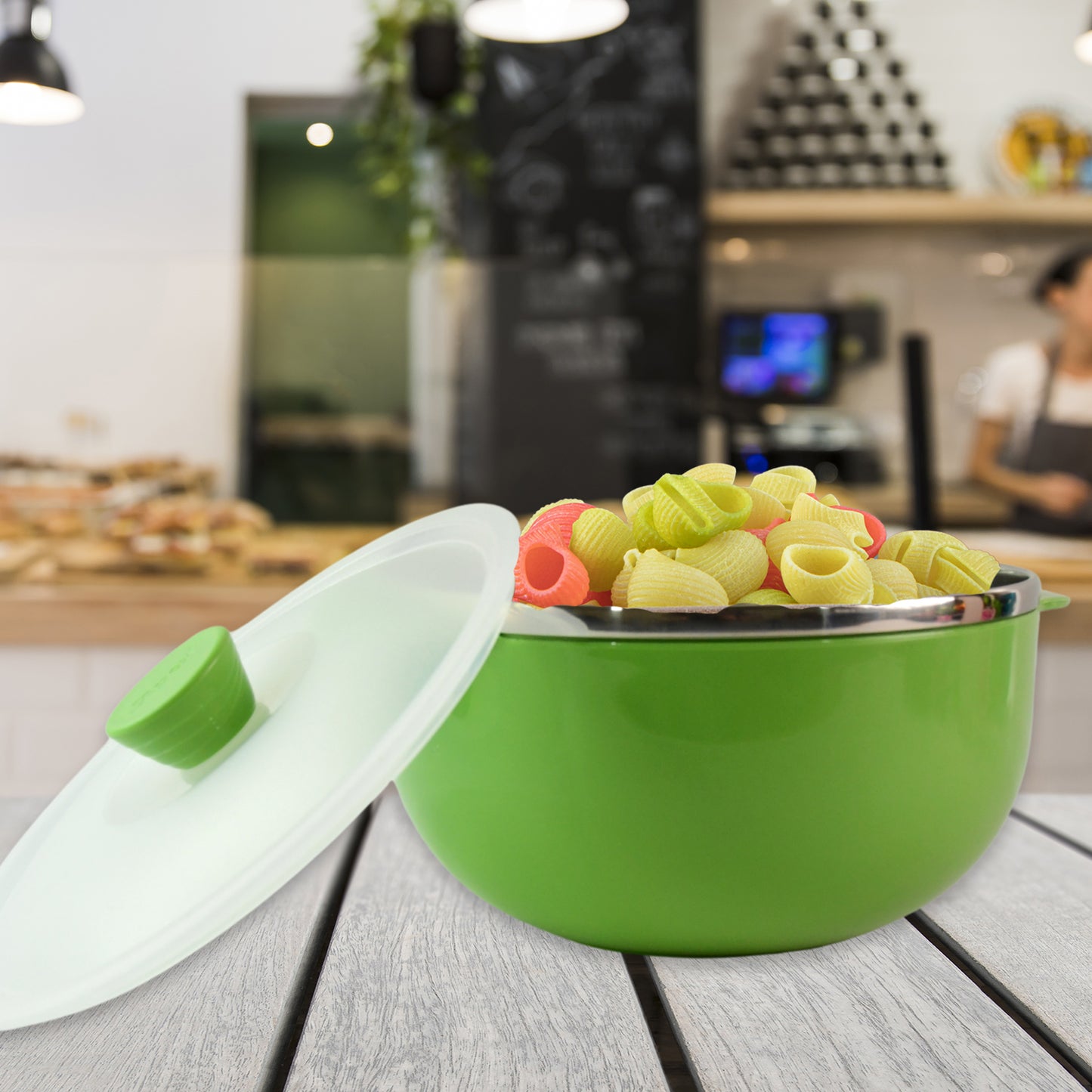 2200ml Microwave-Safe Plastic Bowl with Lid by Apex - For Reheating, Serving & Storing Food (1-Piece)