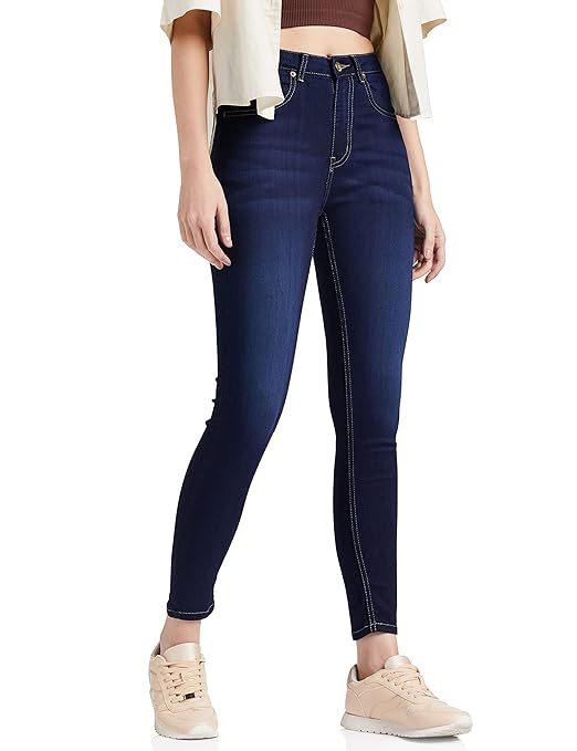 Women Ankle Length Med Blue Jeans - warehousetech13