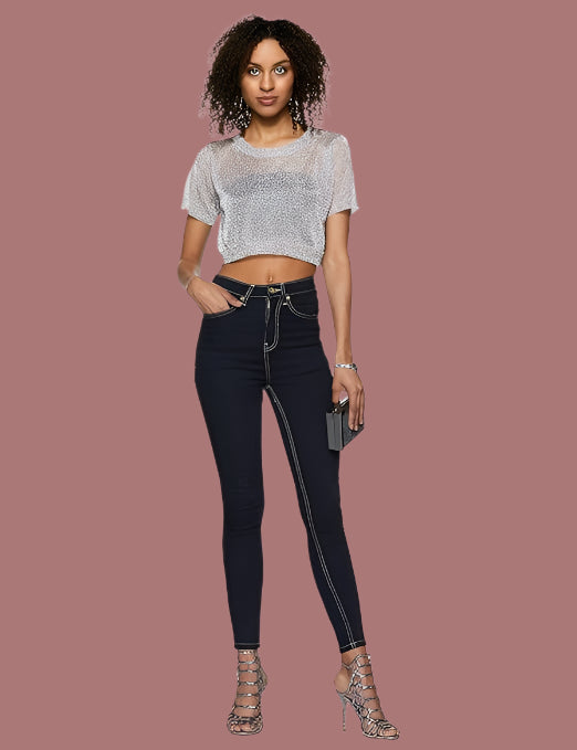 Women Ankle Length Navy Jeans - warehousetech13