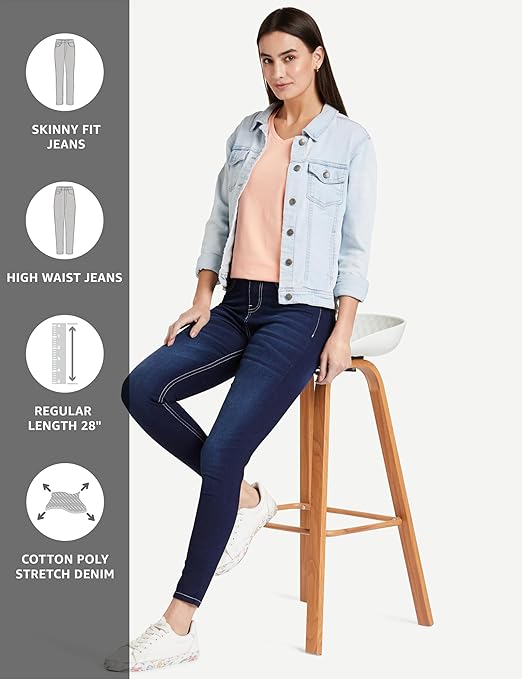 Women Ankle Length Dark Blue Jeans - warehousetech13