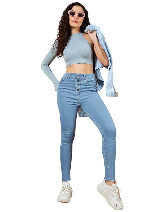 Women Skinny Regular Blue Jeans - warehousetech13