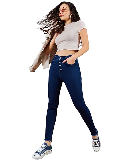 Women Skinny Regular Space Blue Jeans - warehousetech13