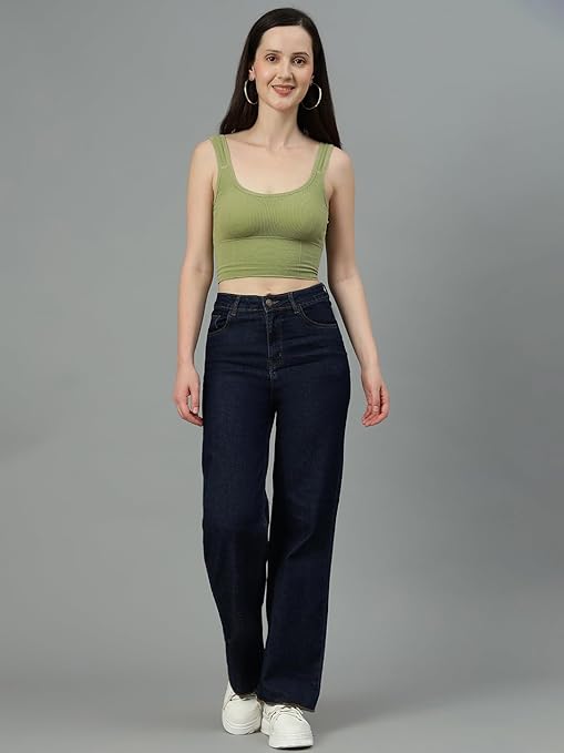 Womens High Rise Wide Black Jeans - warehousetech13