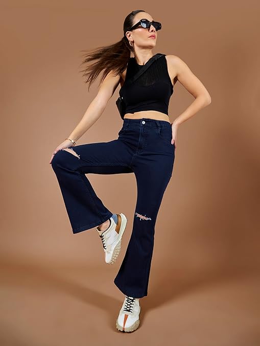 Women's Bootcut Deep Blue Jeans - warehousetech13