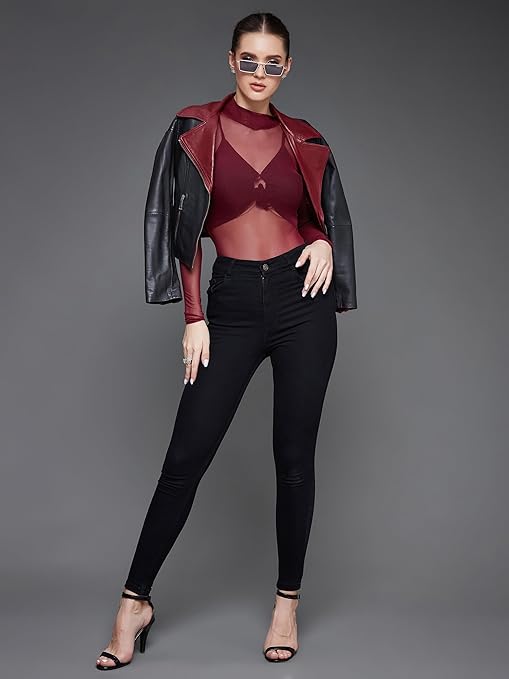 Women Skinny Fit High Black Jeans - warehousetech13