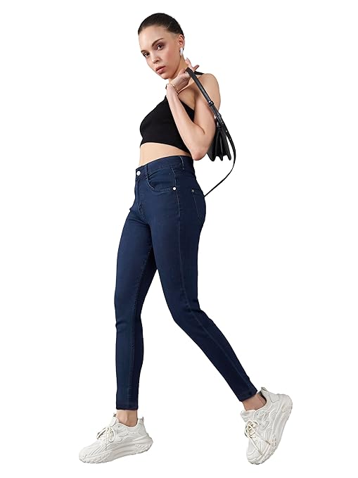 Women Skinny Fit High Space Blue Jeans - warehousetech13