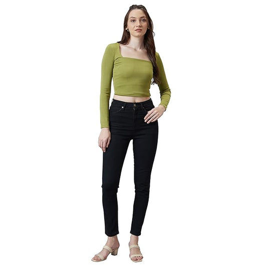 Women Stretchable Denim Black Jeans - warehousetech13