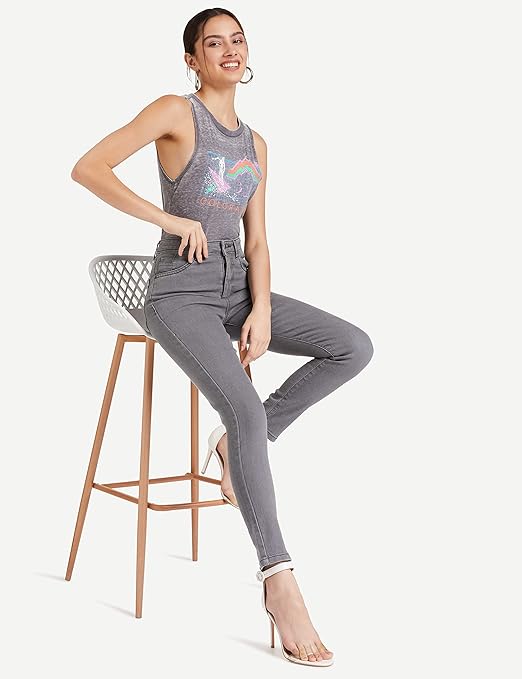 Women Stretchable Denim Grey Jeans - warehousetech13
