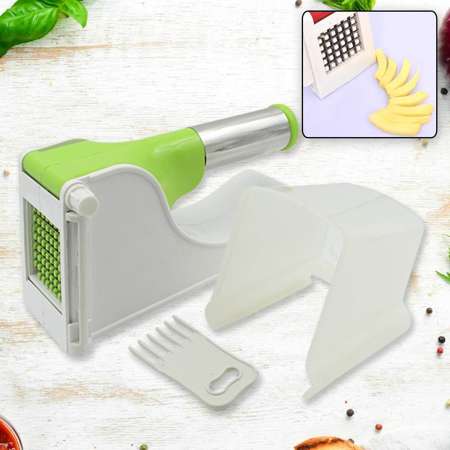 Virgin Plastic French Fry Chipser Potato Chipserpotato Slicer With Container - warehousetech13