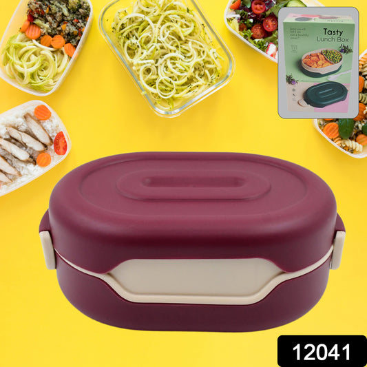 Airtight Food Grade Tiffin Box With 2 In 1 Spoon And 2 Compartment - warehousetech13