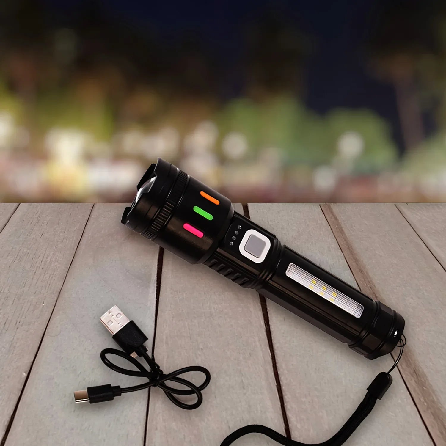 Led Torch High Lumens Fast Charging Flashlight Torch With Far Near Zoom (1 Pc) - warehousetech13