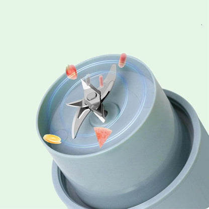 Portable Electric Juicer With Handle Straw Usb Rechargeable 6 Stainless Steel Blades (500 Ml) - warehousetech13