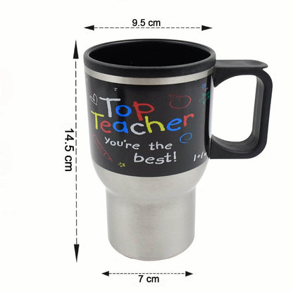 Stainless Steel Vacuum Glass Insulated Glass Coffee Cups Double Walled Travel Mug Car Coffee Mug (With Lid Handle) - warehousetech13