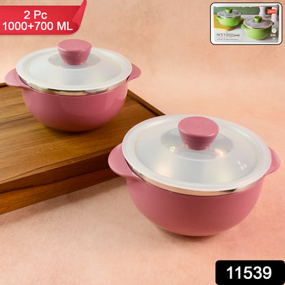 Apex Premium Plastic Serving Bowl Set With Lids (2 Pc) - warehousetech13