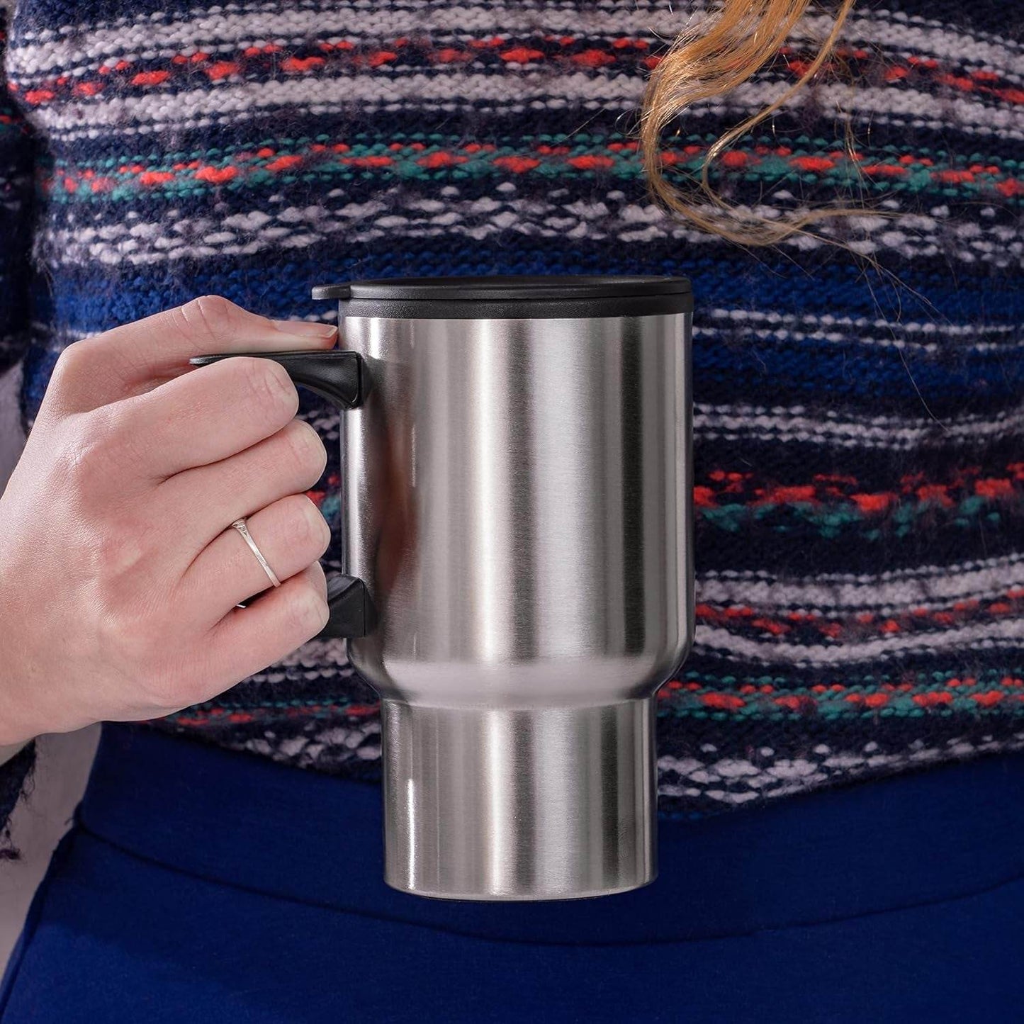Stainless Steel Vacuum Glass Insulated Glass Coffee Cups (With Lid Handle 1 Pc) - warehousetech13