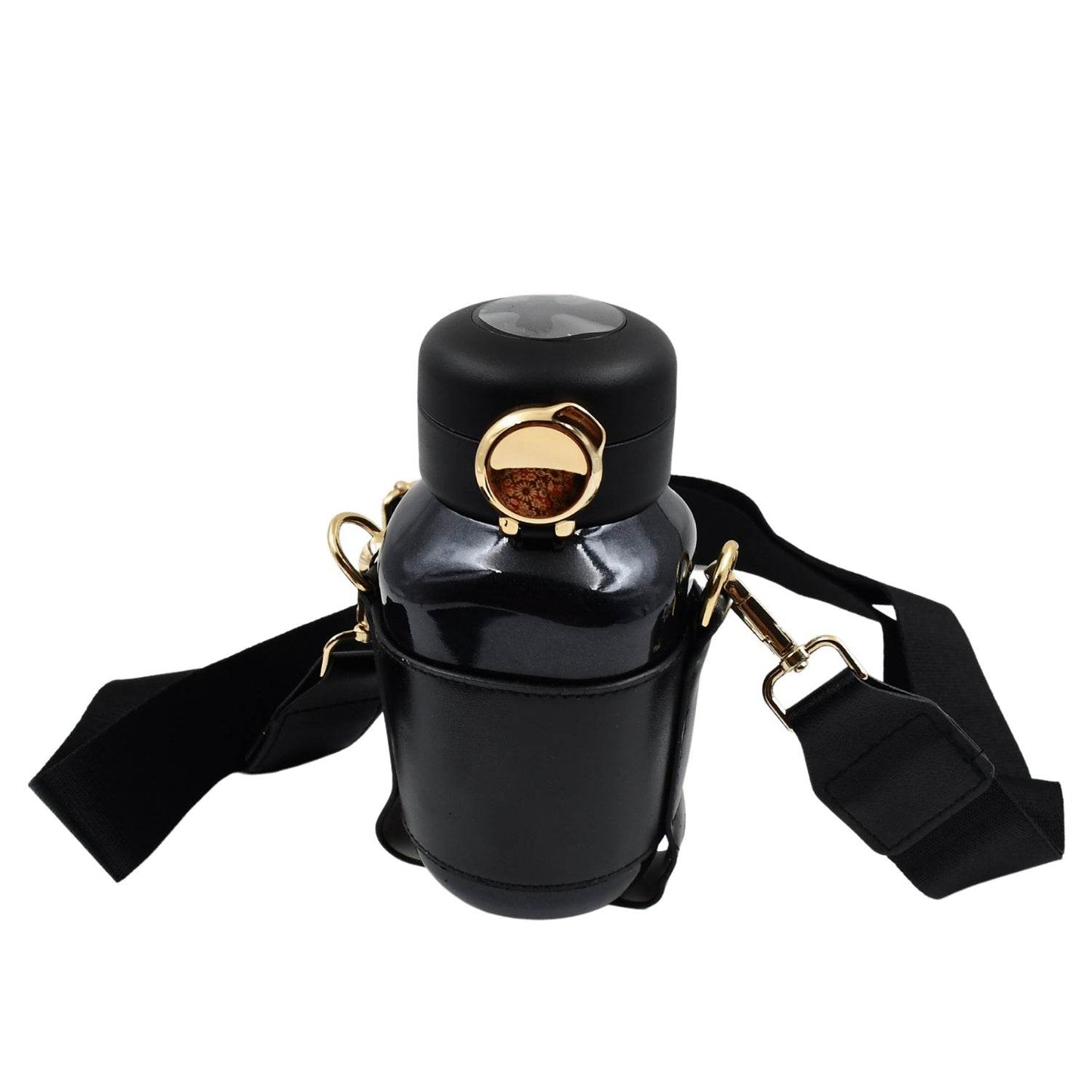 Thermos Steel Bottle Push Button Fashion Cup Temperature Display Bottle (420 Ml) - warehousetech13