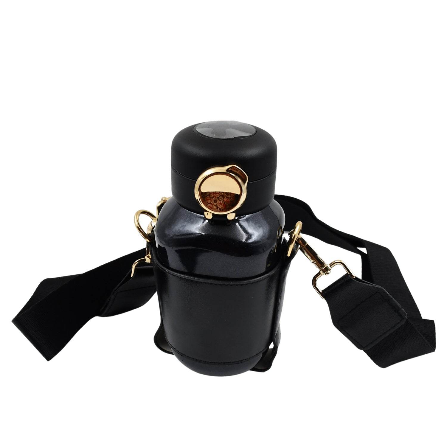 Thermos Steel Bottle Push Button Fashion Cup Temperature Display Bottle (420 Ml) - warehousetech13