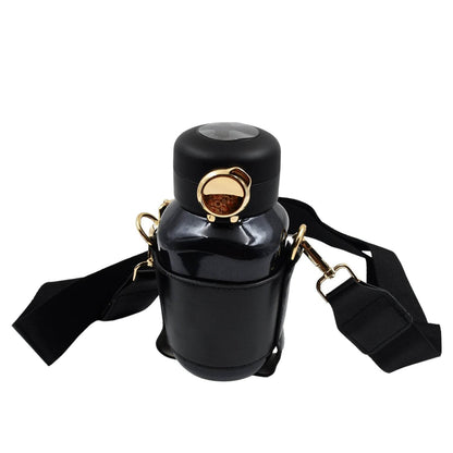Thermos Steel Bottle Push Button Fashion Cup Temperature Display Bottle (420 Ml) - warehousetech13