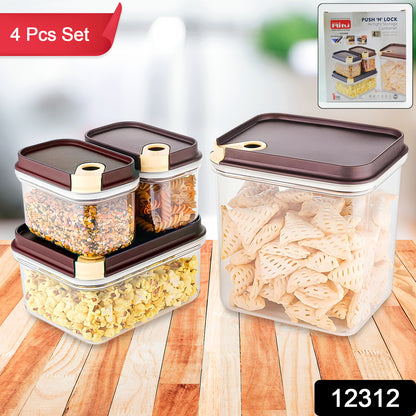 Ritu Push N Lock Airtight Food Storage Container Set (4 Pc) - warehousetech13