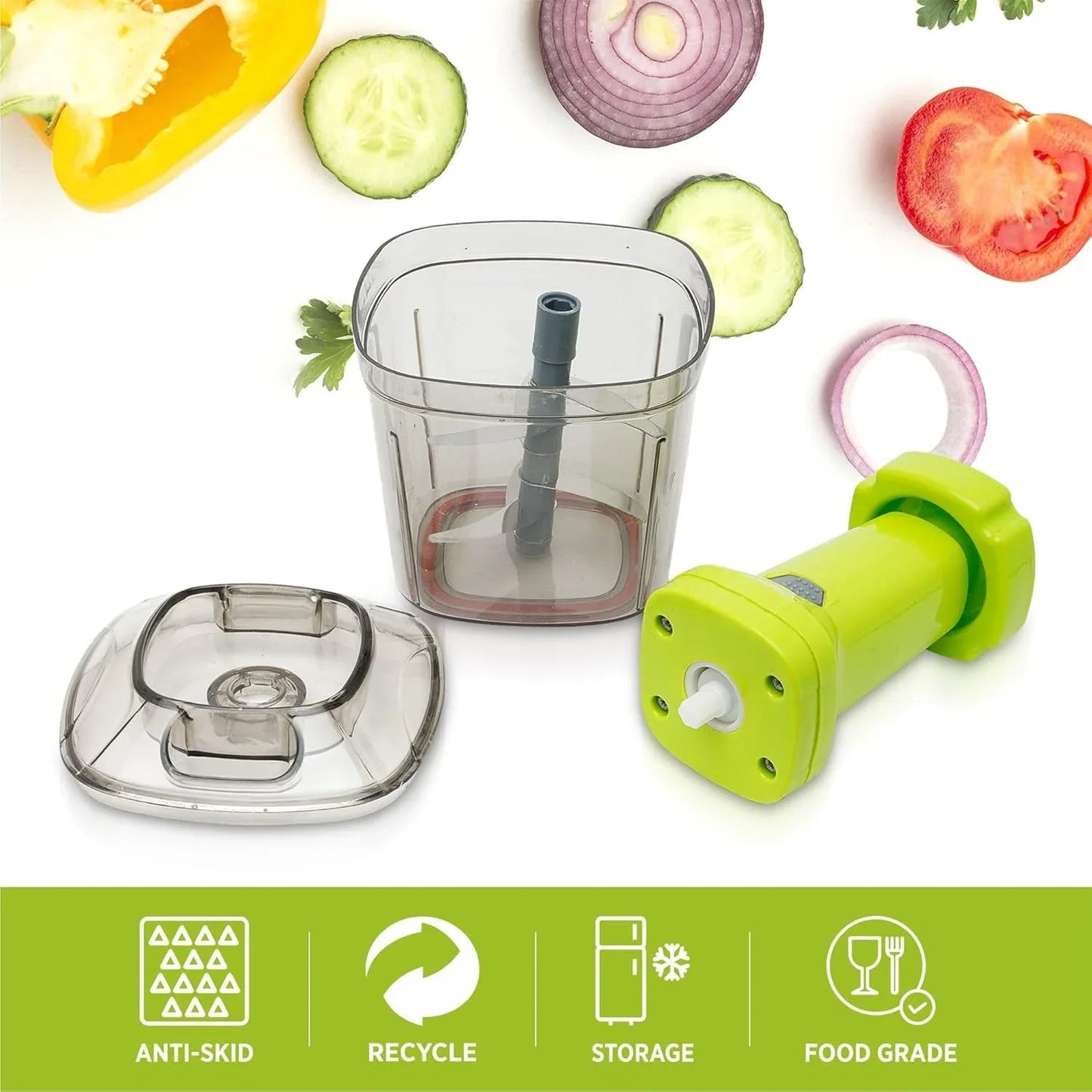 2in1 Press Vegetable Choppers For Kitchen (1100 Ml) - warehousetech13
