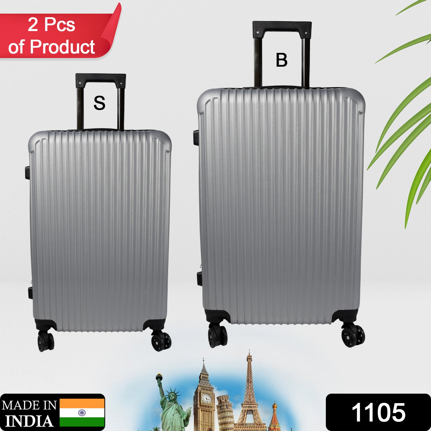 Trolley Bag Big And Small Suitcase Bag For Men Women Use Bag ( Set Of 2 ) - warehousetech13