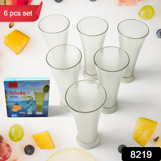 High Quality Faluda Ice Cream Juicer And Water Glasses Set Of 6 Transparent Drinking Water Glasses Stylish Glasses For Faluda Water Juice Glass Set Of 6 Pcs (300 Ml Approx) - warehousetech13